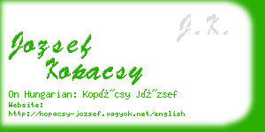 jozsef kopacsy business card